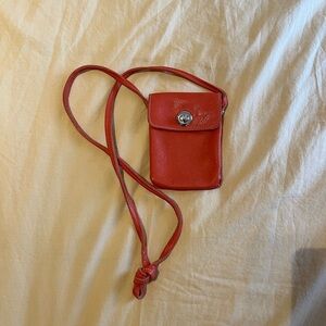 Vintage Roots Orange Mini Leather Crossbody Bag